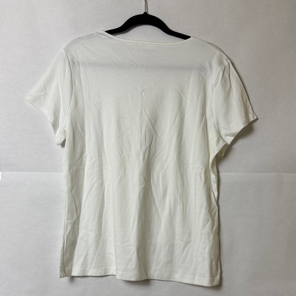 NWT Croft & Barrow White Pima Cotton Tee Sz L Classic Minimalist Wardrobe Basic - Picture 7 of 10